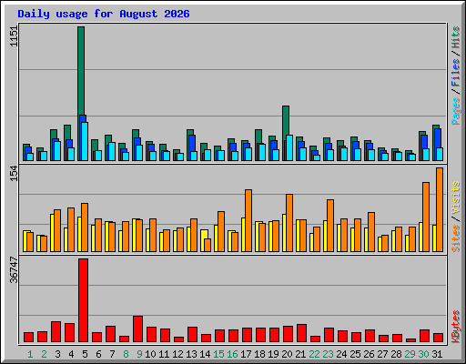 Daily usage for August 2026