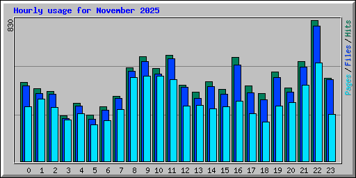 Hourly usage for November 2025