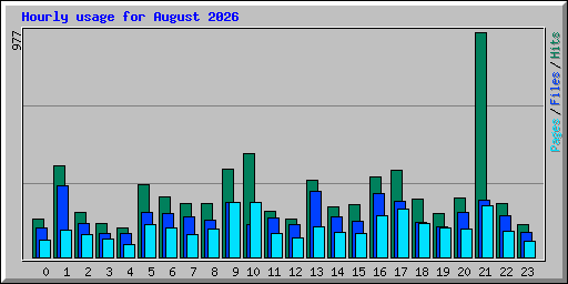 Hourly usage for August 2026
